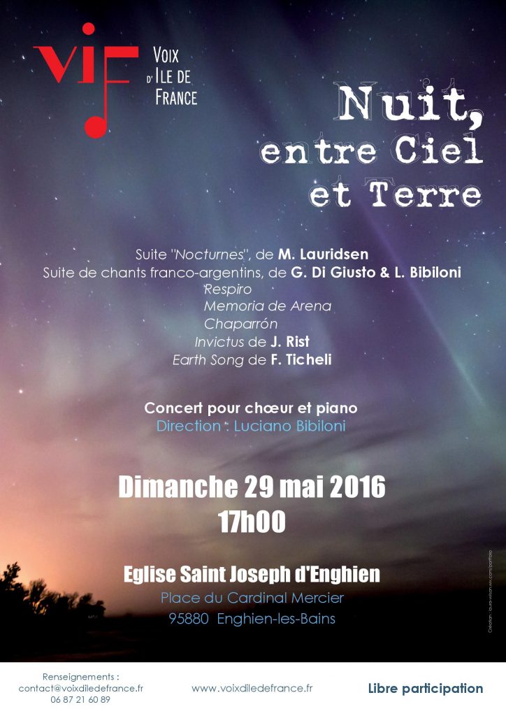 Affiche Nuit entre ciel et terre mai 2016