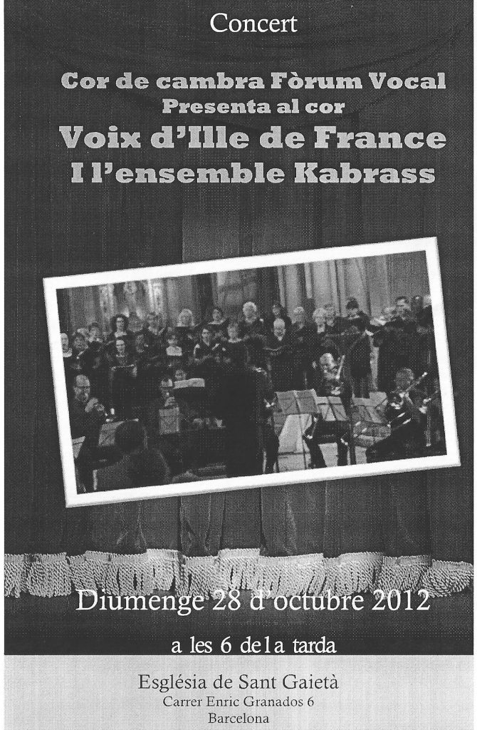 Flyer concert Barcelone 2012